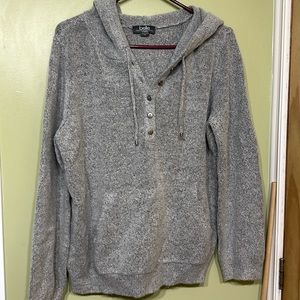 Half button knit hoodie